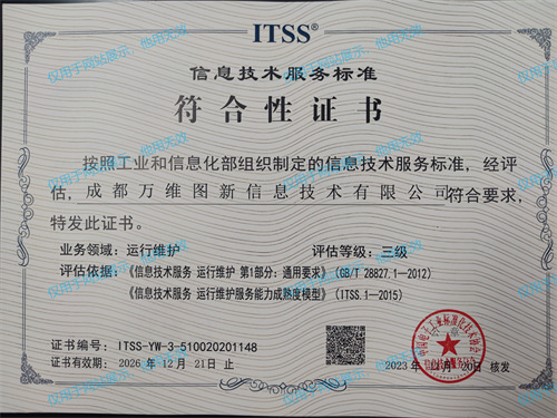 22 ITSS信息技术服务标准符合性证书（三级）