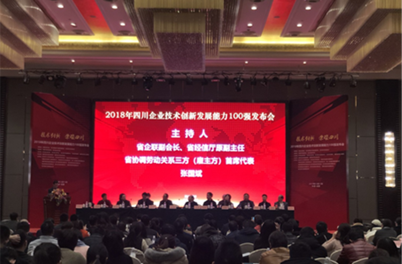 公司总经理荣获“2018年四川企业技术创新突出贡献人物”称号